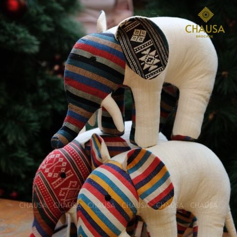  Thú Nhồi Bông Thổ Cẩm Handmade CHAUSA Brocade - VOI LỚN thổ cẩm thủ công, đồ chơi thú nhồi bông quà noel, giáng sinh 