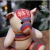 Thú Nhồi Bông Thổ Cẩm Handmade CHAUSA Brocade - GẤU NGỒI thổ cẩm thủ công,đồ chơi thú nhồi bông quà tết, đồ chơi cho bé