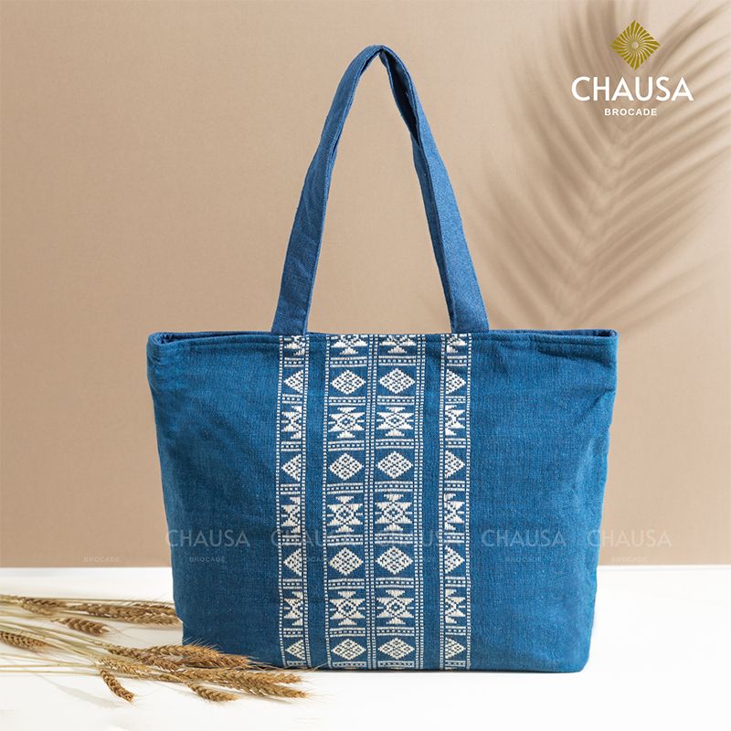 Túi Xách Thổ Cẩm thủ công CHAUSA Brocade - Túi Xách denim, túi tote nữ thổ cẩm thủ công dân tộc Thái, chất liệu vải lanh
