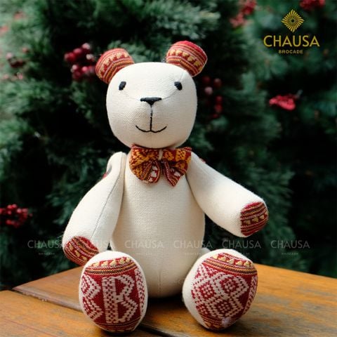  Thú Nhồi Bông Thổ Cẩm Handmade CHAUSA Brocade - GẤU XOAY TAY thổ cẩm thủ công,đồ chơi thú nhồi bông quà noel, giáng sinh 