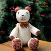 Thú Nhồi Bông Thổ Cẩm Handmade CHAUSA Brocade - GẤU XOAY TAY thổ cẩm thủ công,đồ chơi thú nhồi bông quà noel, giáng sinh