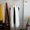Khăn Choàng Lụa 100% Tơ Tằm tone Trắng Trơn handmade - From CHAUSA Brocade Thổ Cẩm dân tộc Thái, Tây Bắc