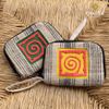 Ví Cầm Tay Thổ Cẩm Handmade HMONG - CHAUSA Brocade ví cầm tay thổ cẩm thủ công, vải lanh thiên nhiên an toàn