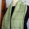 Khăn Choàng Lụa 70% Tơ Tằm tone Xanh Lá handmade - From CHAUSA Brocade Thổ Cẩm dân tộc Thái, Tây Bắc