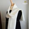 Khăn Choàng Lụa 100% Tơ Tằm tone Trắng Trơn handmade - From CHAUSA Brocade Thổ Cẩm dân tộc Thái, Tây Bắc