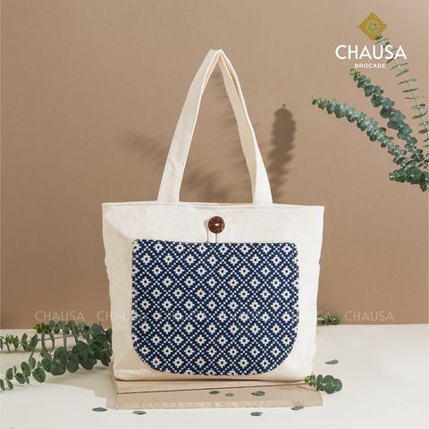  Túi Xách Thổ Cẩm thủ công CHAUSA Brocade - Túi Xách nút, túi tote nữ thổ cẩm thủ công dân tộc Thái, chất liệu vải lanh 
