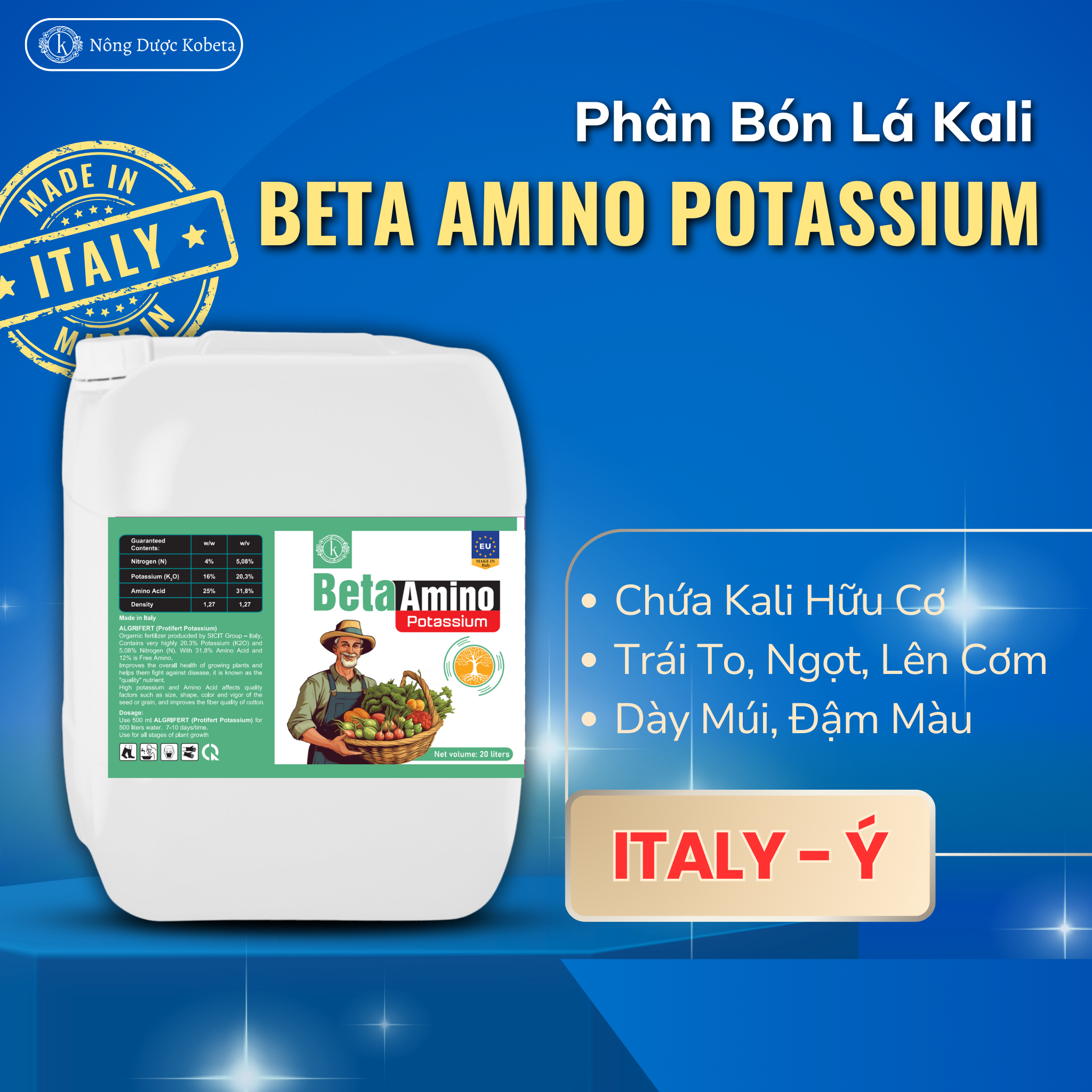  Phân Bón Lá Sinh Học Amino - Beta Amino Potassium Nhập Khẩu Châu Âu 