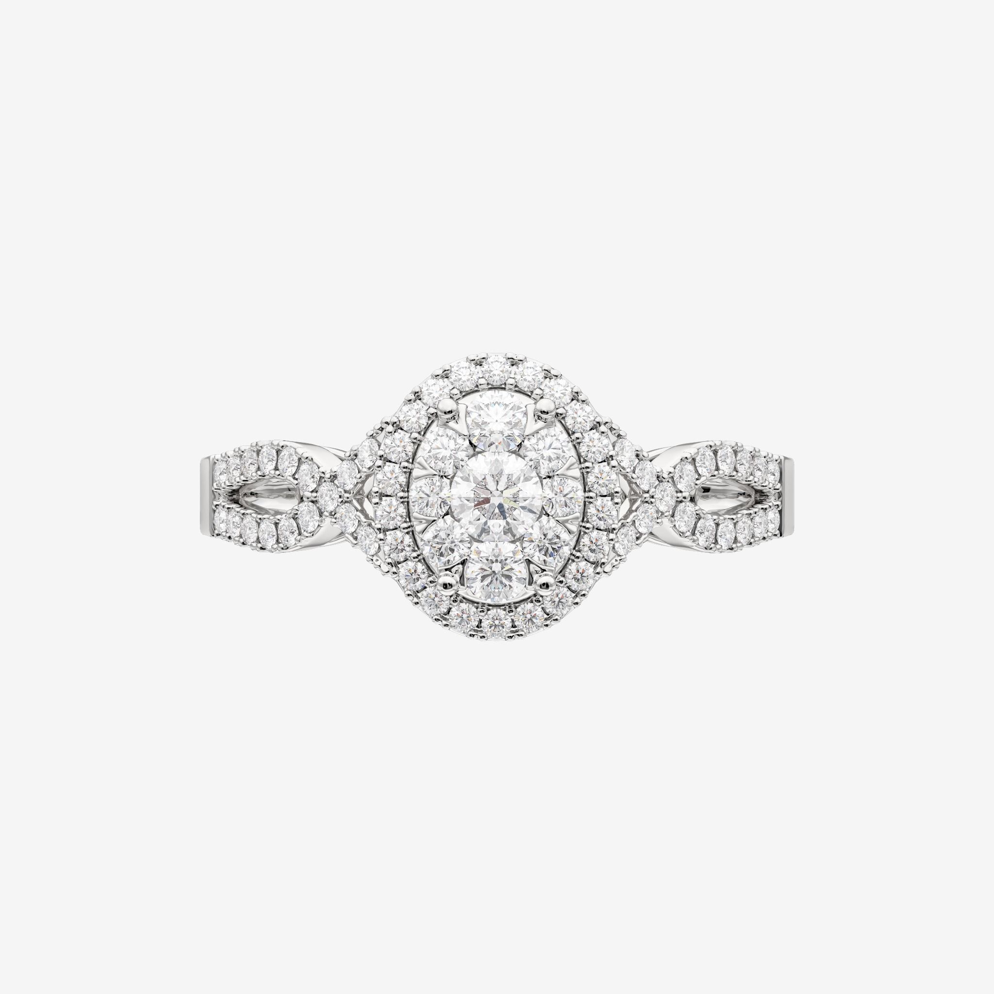 OVAL HALO CLUSTER RING
