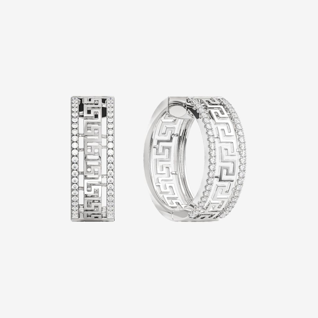  MEANDER PATTERN HOOP EARRINGS 