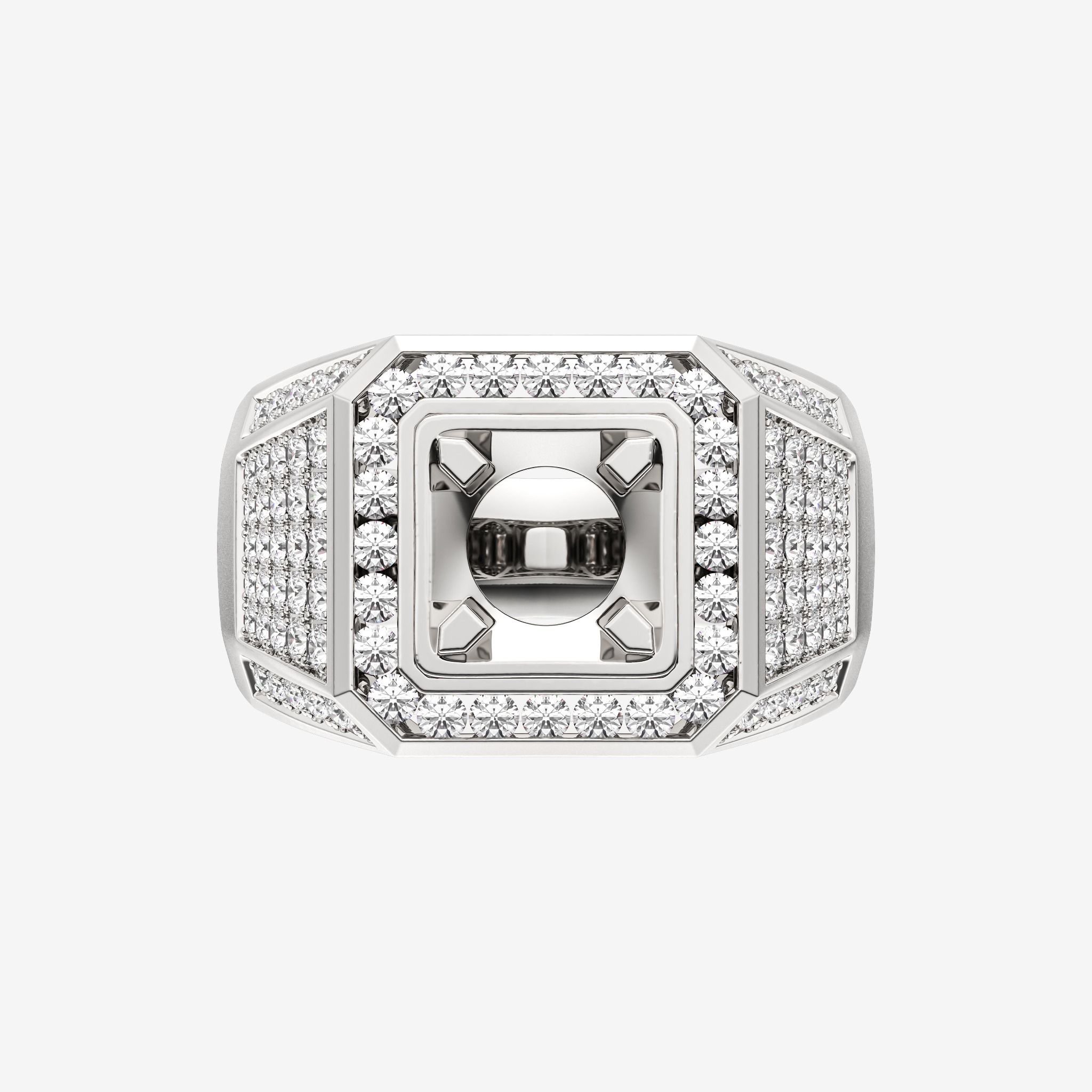 ACCENTED SEMI-SET MEN RING