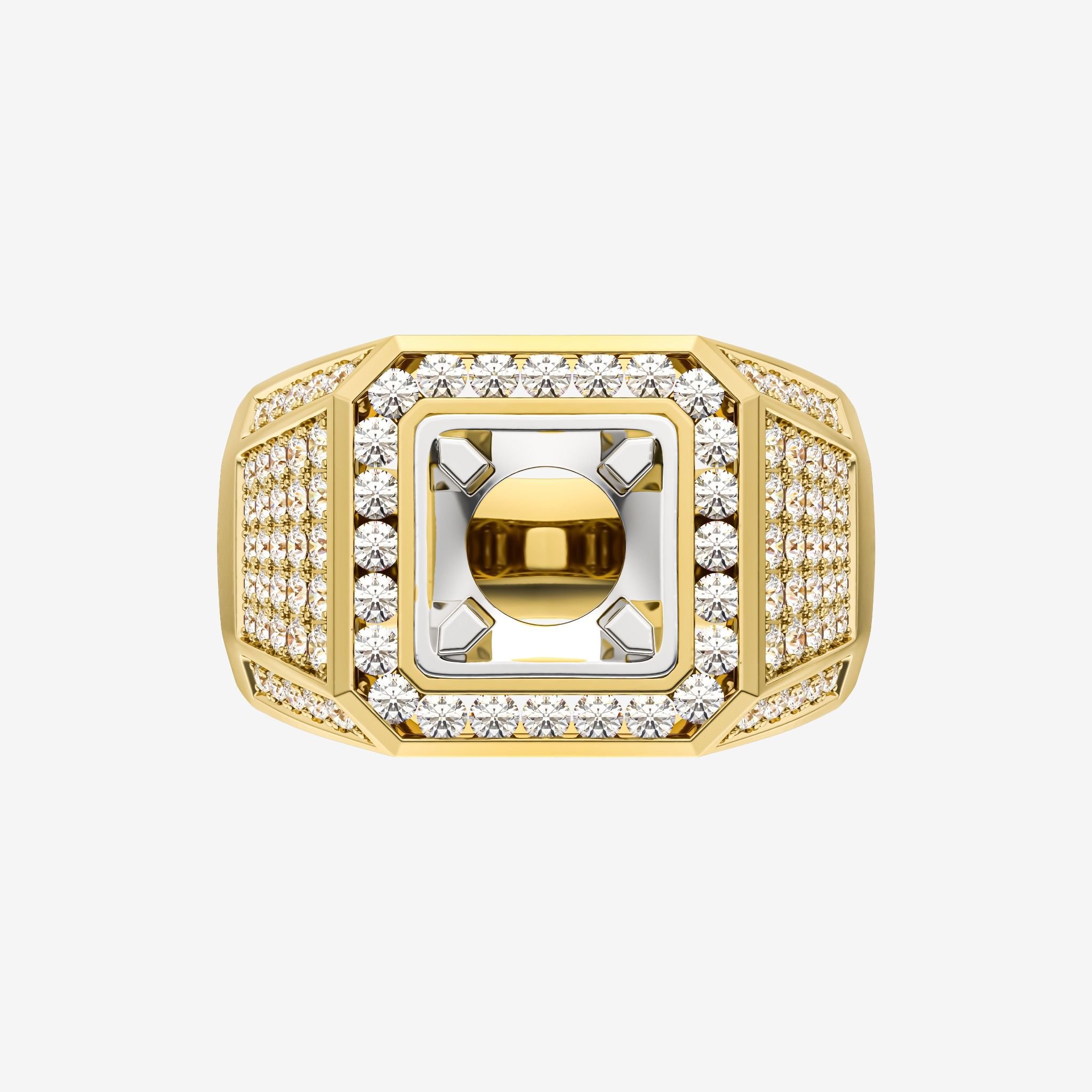 ACCENTED SEMI-SET MEN RING