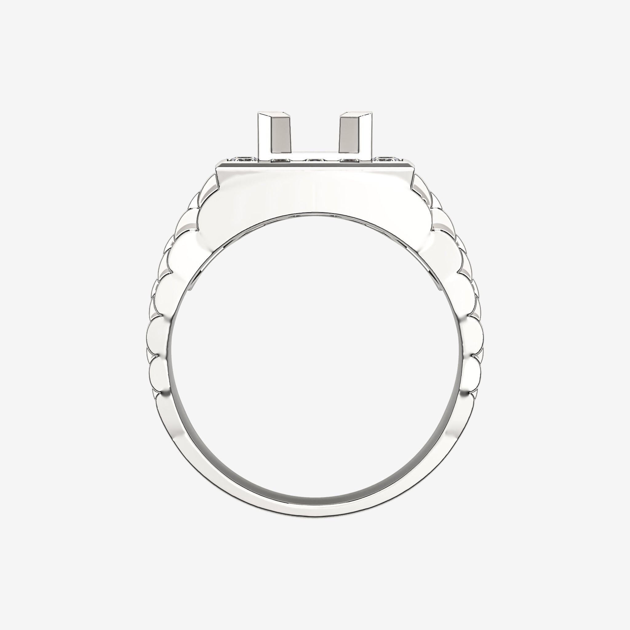 ACCENTED SEMI-SET MEN RING