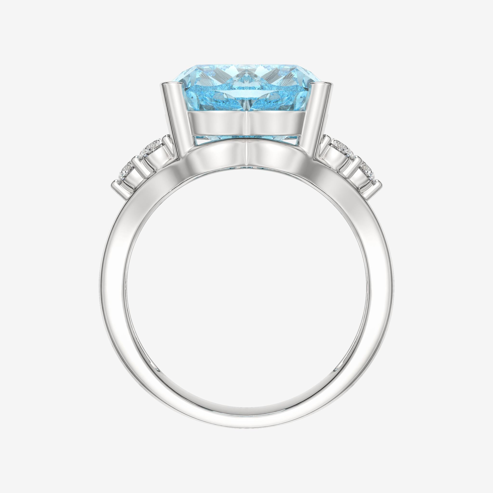 THREE-STONE-STYLE HEART CUT RING