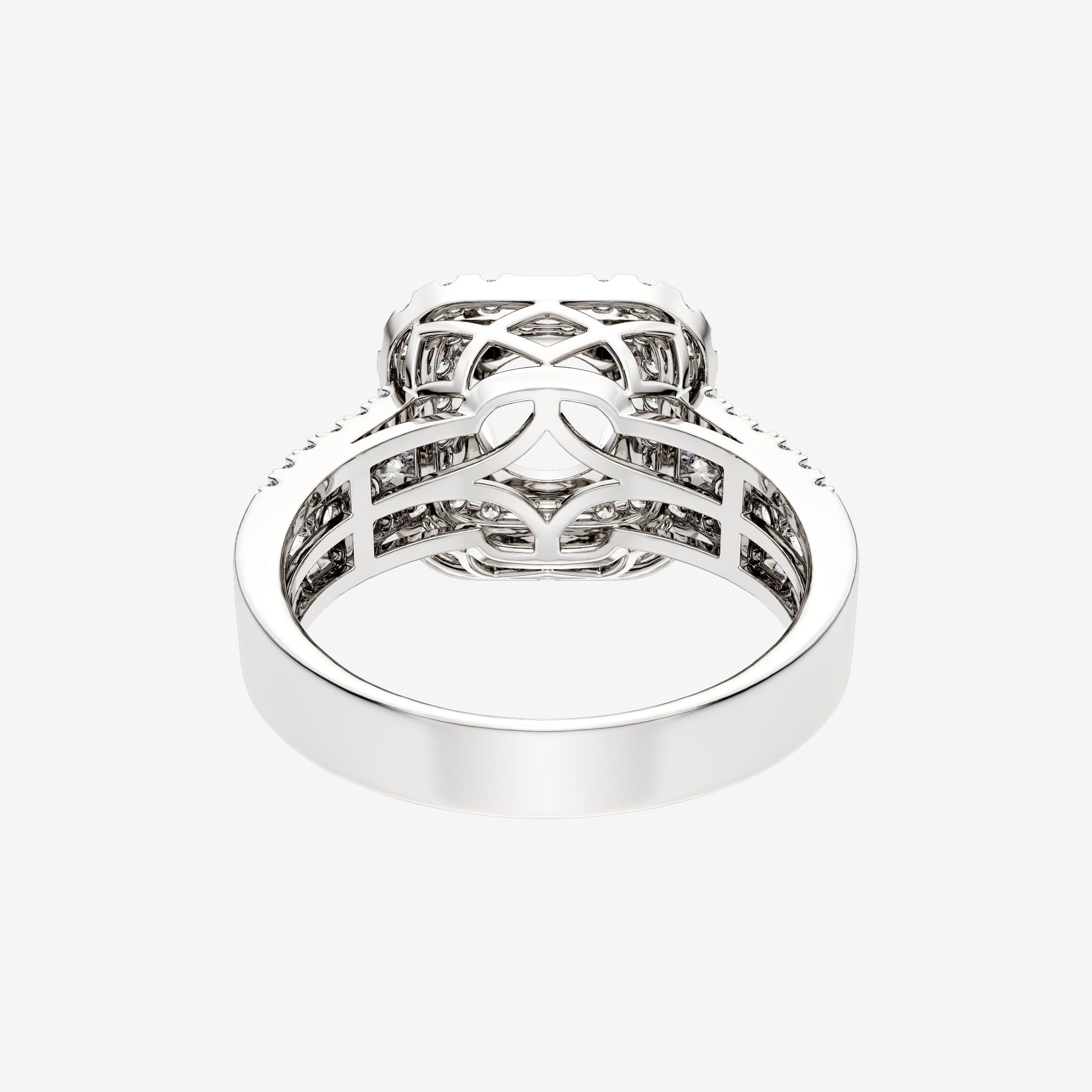 DOUBLE CUSHION HALO SEMI-SET RING