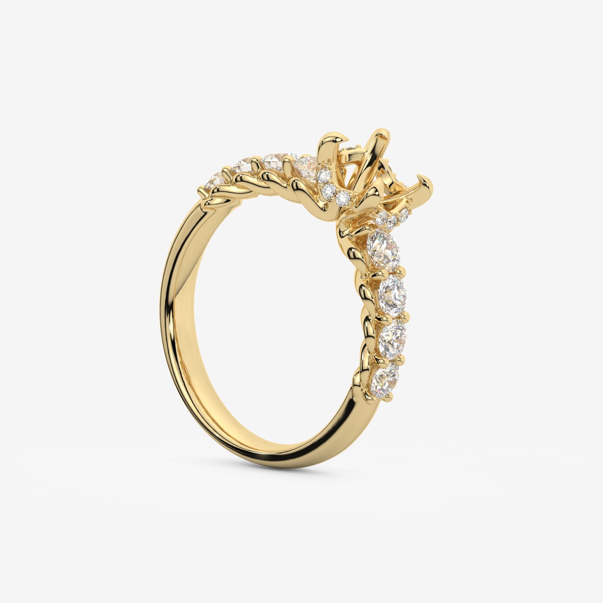 ACCENTED SEMI-SET ENGAGEMENT RING