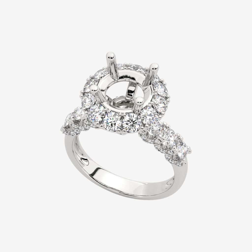  HALO SEMI-SET ENGAGEMENT RING 