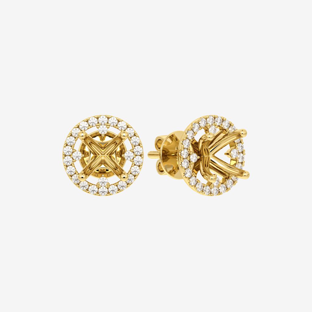  HALO SEMI-SET STUD EARRINGS 