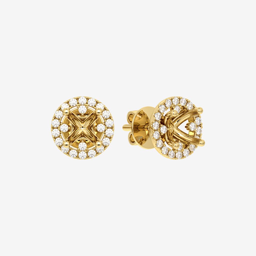 HALO SEMI-SET STUD EARRINGS 