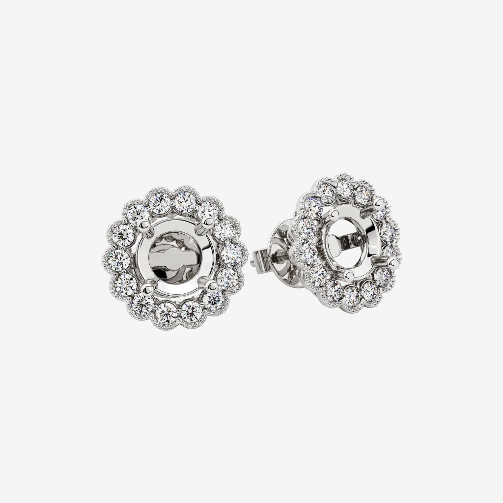  HALO SEMI-SET STUD EARRINGS 