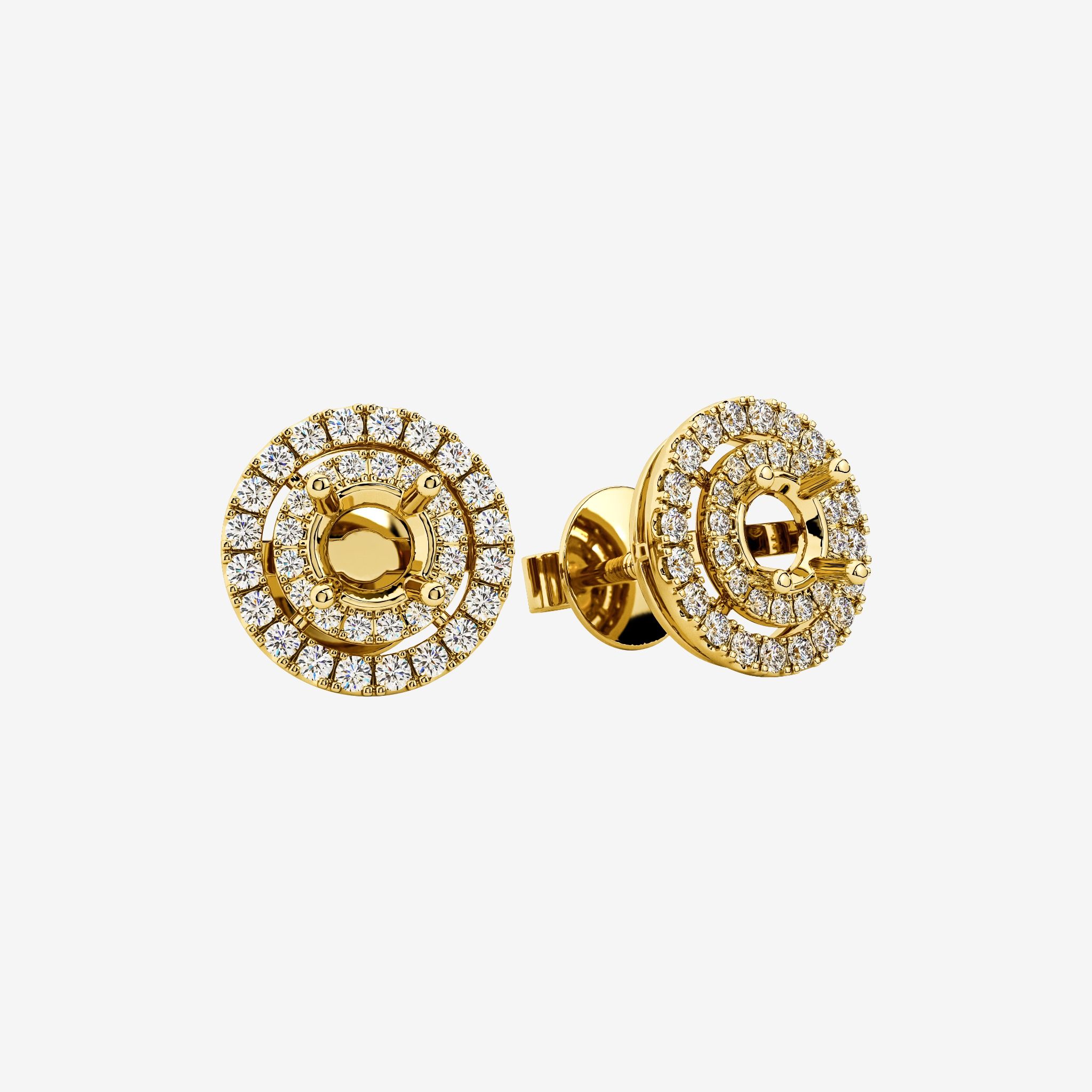 HALO SEMI-SET STUD EARRINGS