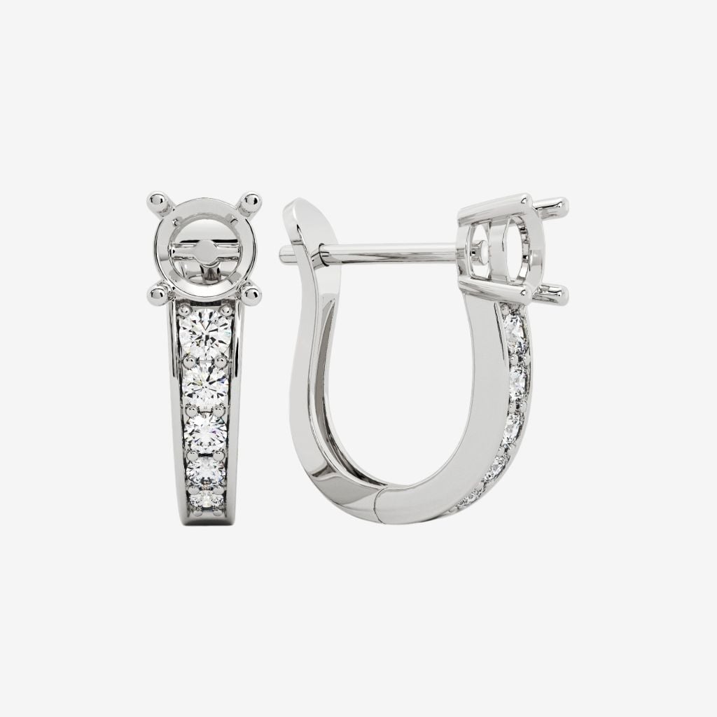  SEMI-SET HOOP EARRINGS 