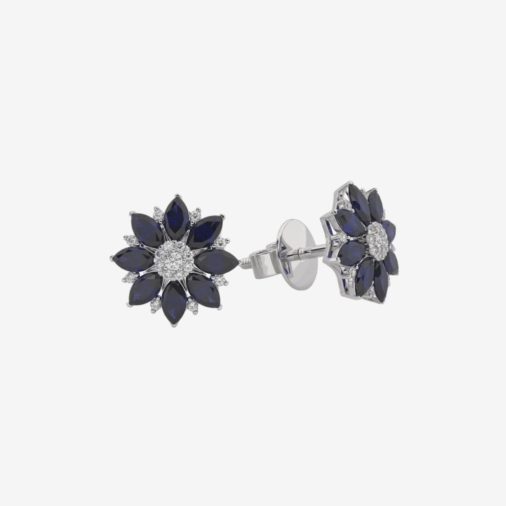  FLORAL CLUSTER STUD EARRINGS 