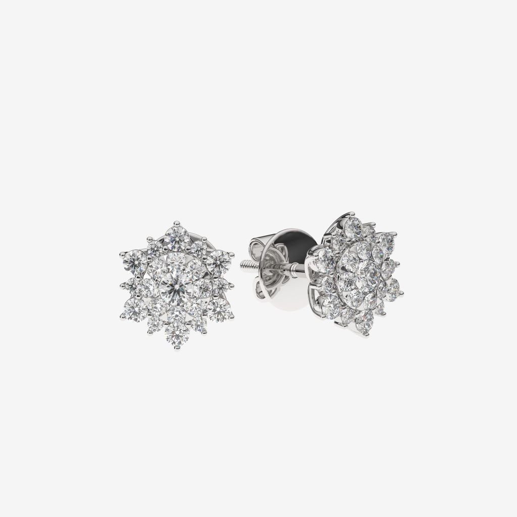  FLORAL CLUSTER STUD EARRINGS 