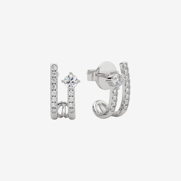  ACCENTED J-HOOP EARRINGS 