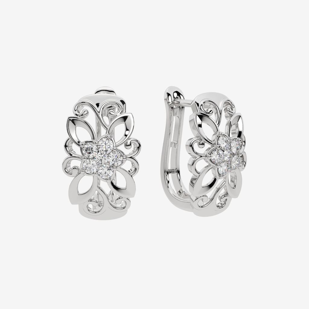  FLORAL CLUSTER HOOP EARRINGS 