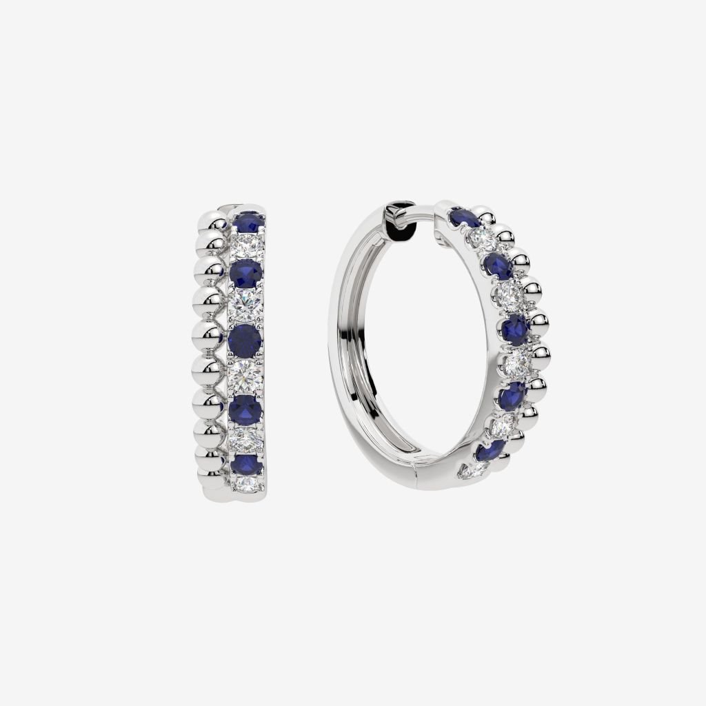  ACCENTED BEADED HOOP EARRINGS 