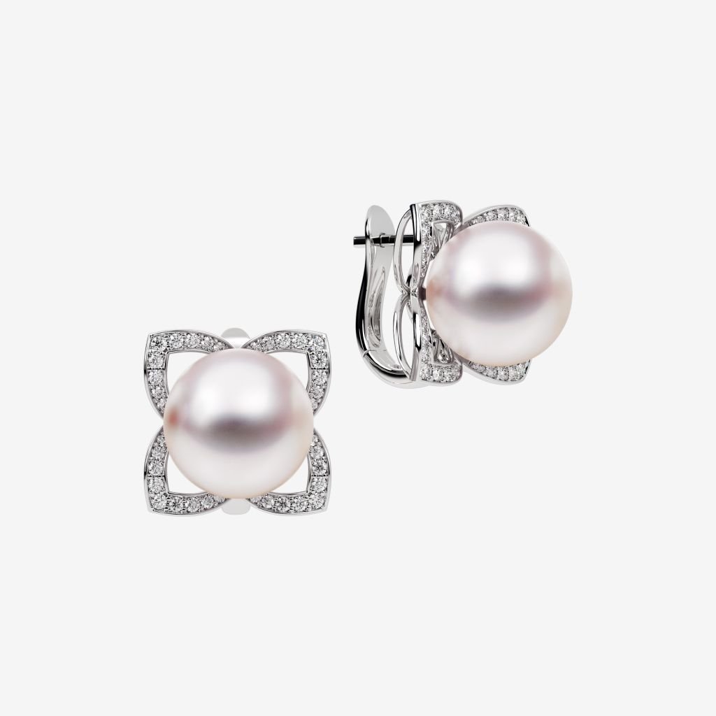  ACCENTED PEARL HOOP EARRINGS 