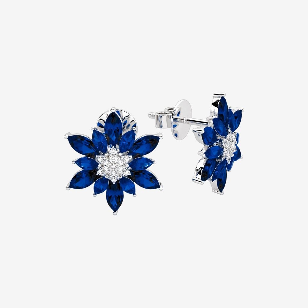  FLORAL CLUSTER STUD EARRINGS 