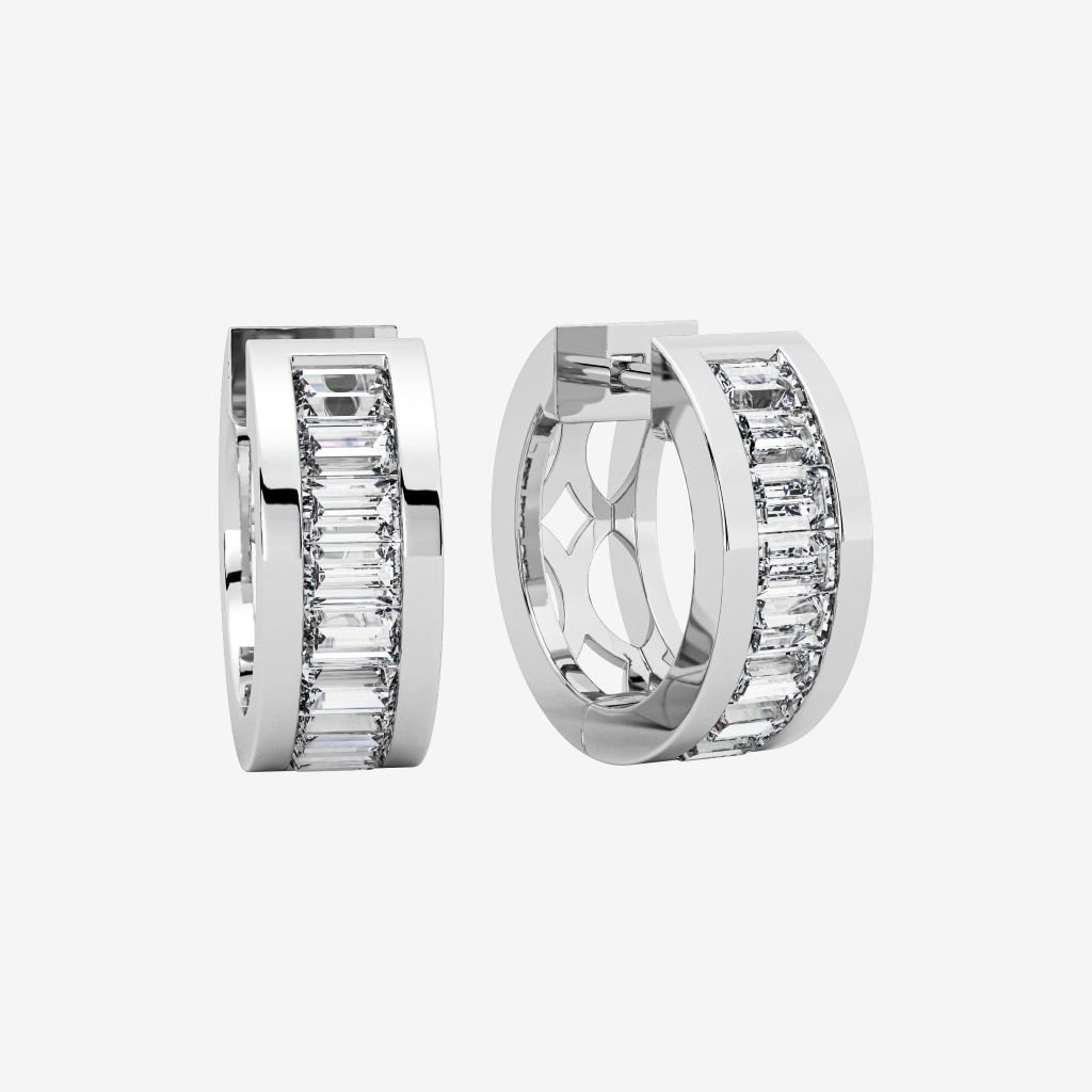  BAGUETTE HOOP EARRINGS 