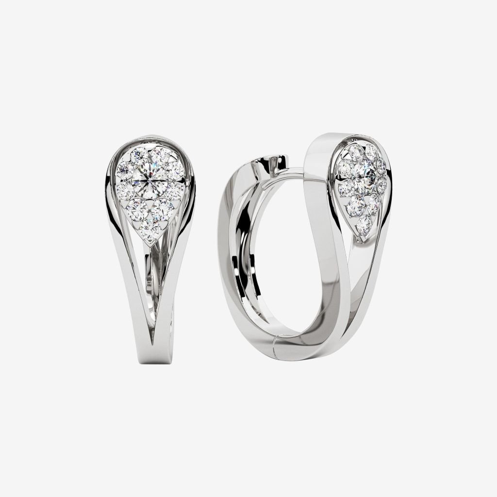  CLUSTER HINGED HOOP EARRINGS 