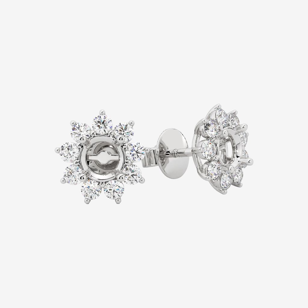 FLORAL SEMI-SET STUD EARRINGS 