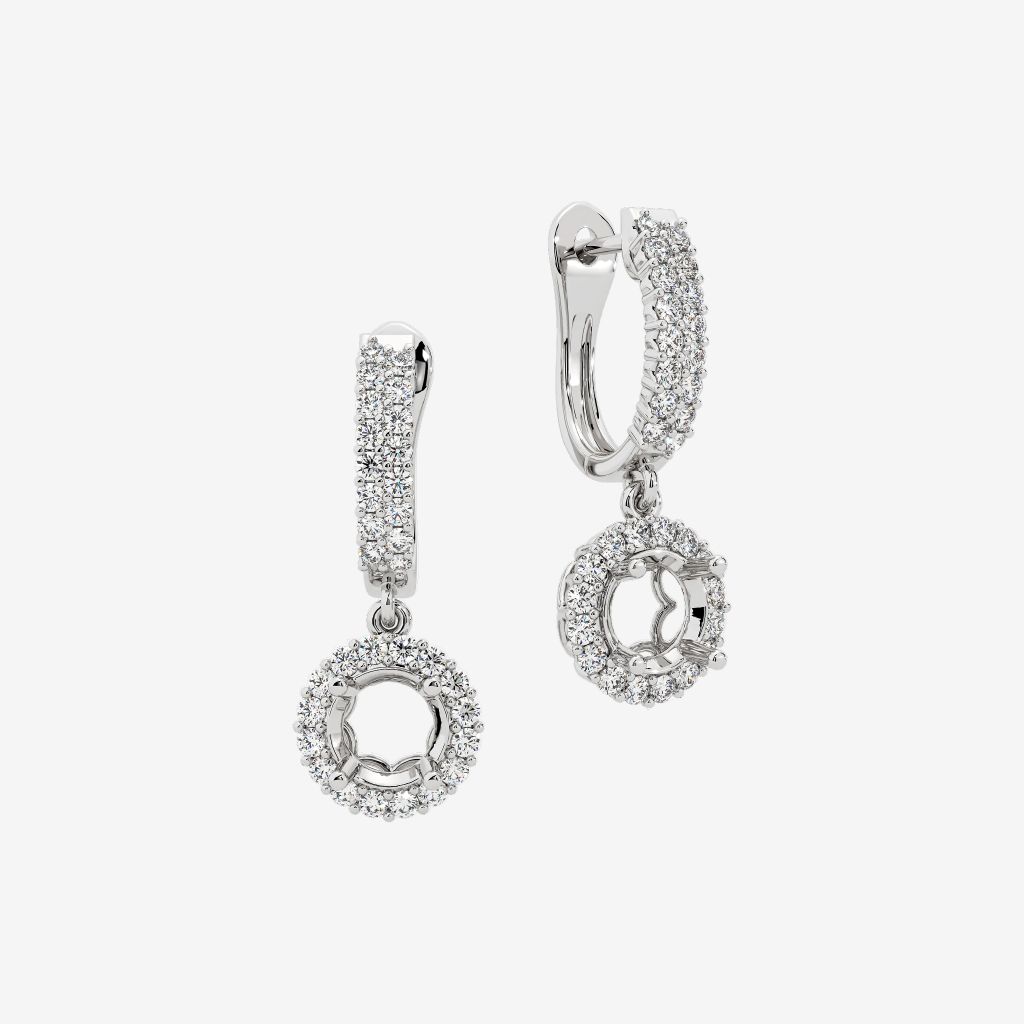  HALO SEMI-SET DANGLE EARRINGS 