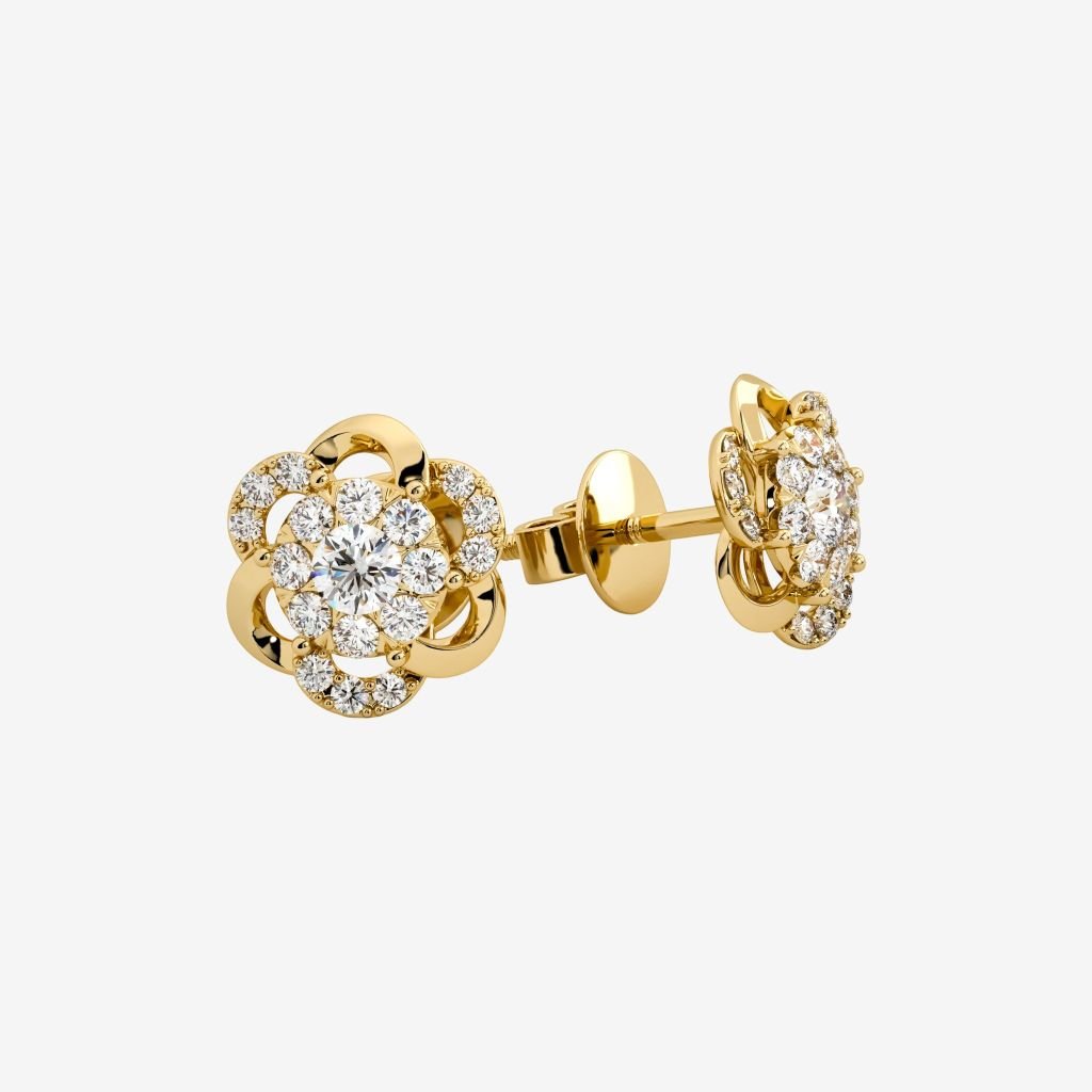  FLORAL CLUSTER STUD EARRINGS 