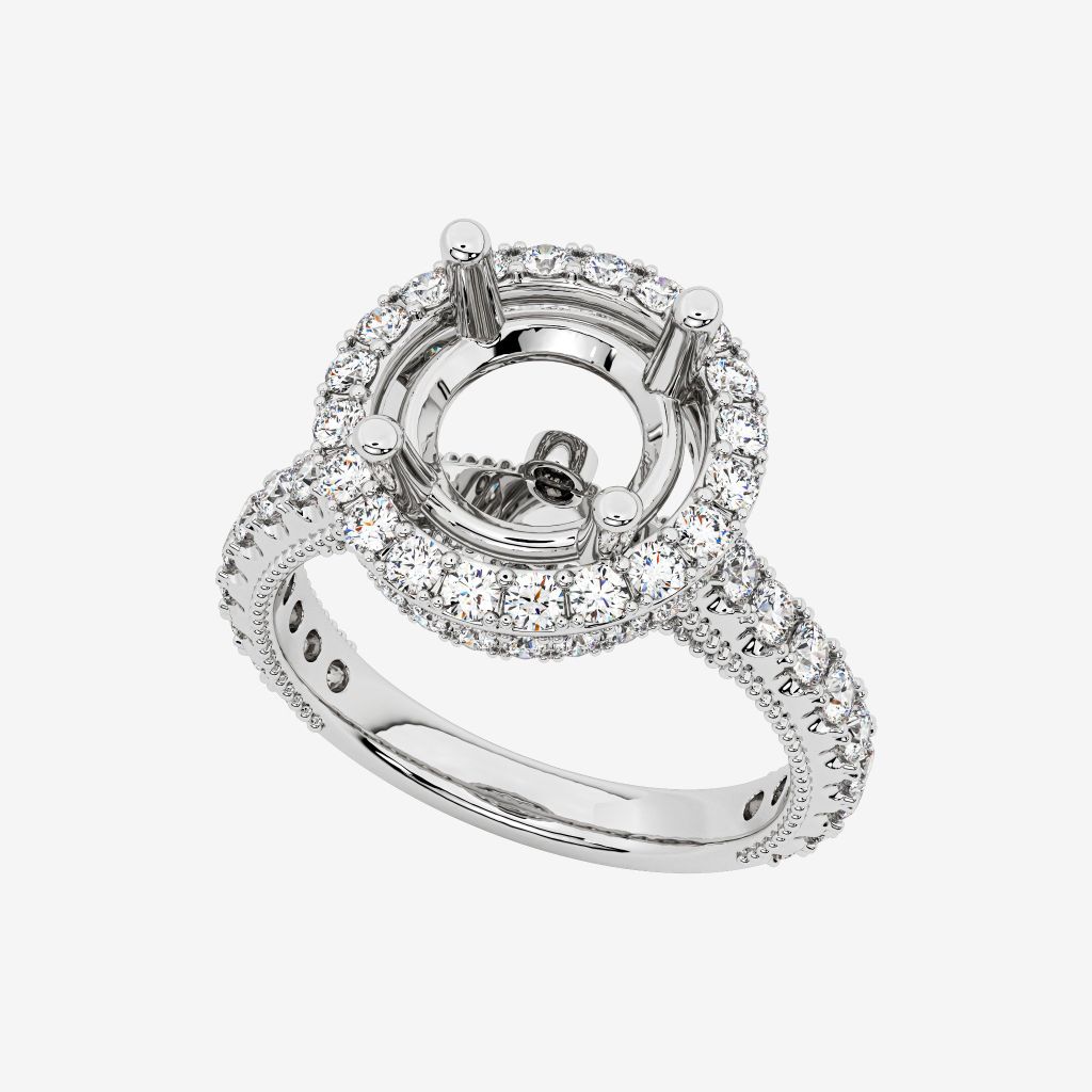  HALO SEMI-SET ENGAGEMENT RING 