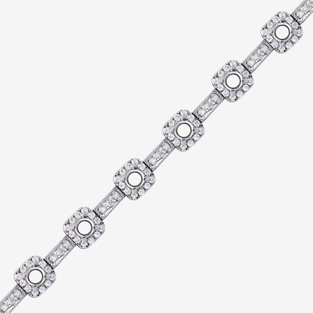  ACCENTED HALO SEMI-SET BRACELET 