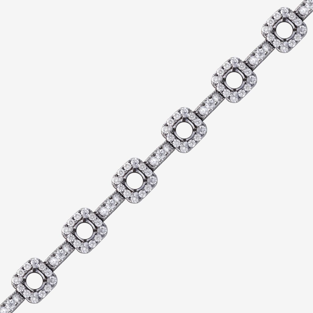  ACCENTED HALO SEMI-SET BRACELET 