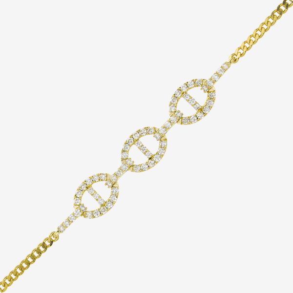  ACCENTED OVAL BOLO BRACELET 