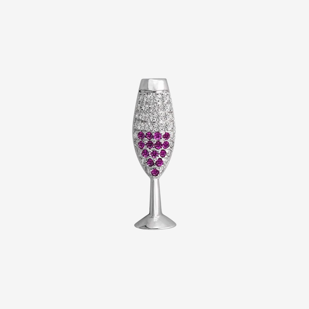  PAVÉ WINE GLASS PENDANT 