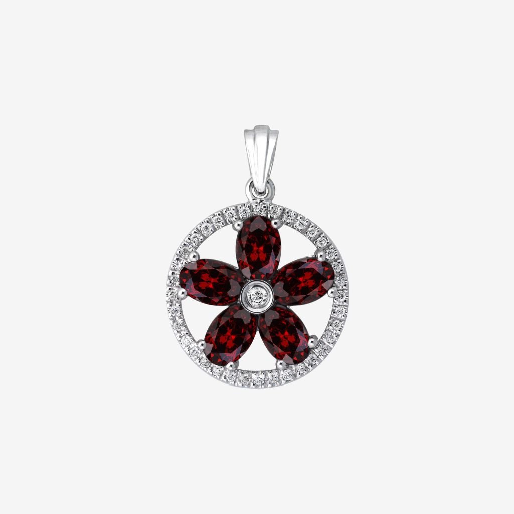  ACCENTED FLORAL PENDANT 