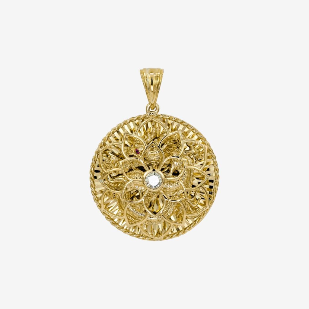  FLORAL ZODIAC MEDALLION PENDANT 