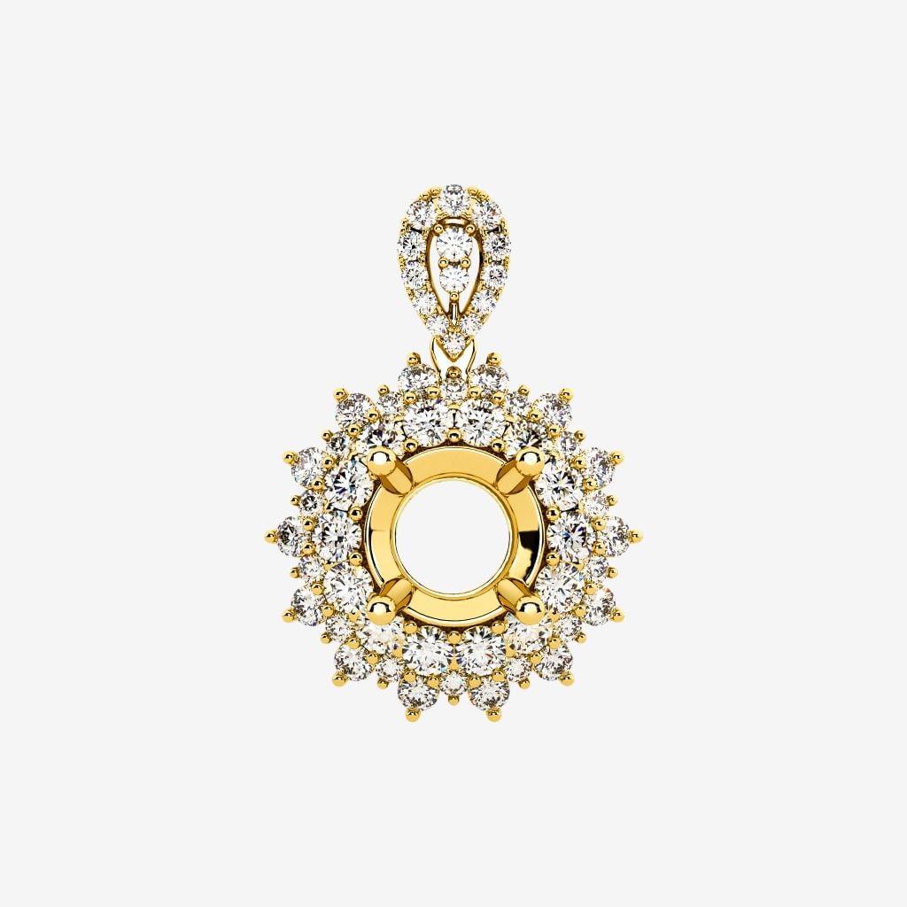  HALO-STYLE SEMI-SET PENDANT 