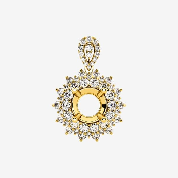  HALO-STYLE SEMI-SET PENDANT 