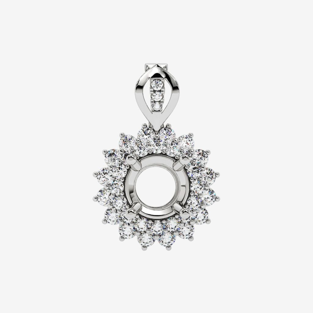  HALO-STYLE SEMI-SET PENDANT 