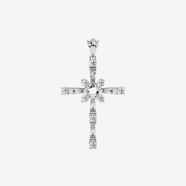  SEMI-SET CROSS PENDANT 