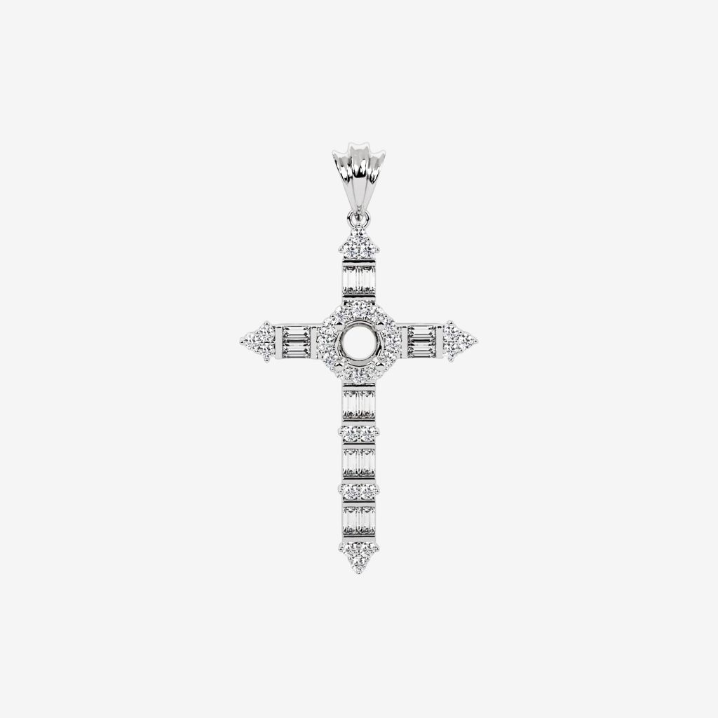  SEMI-SET CROSS PENDANT 