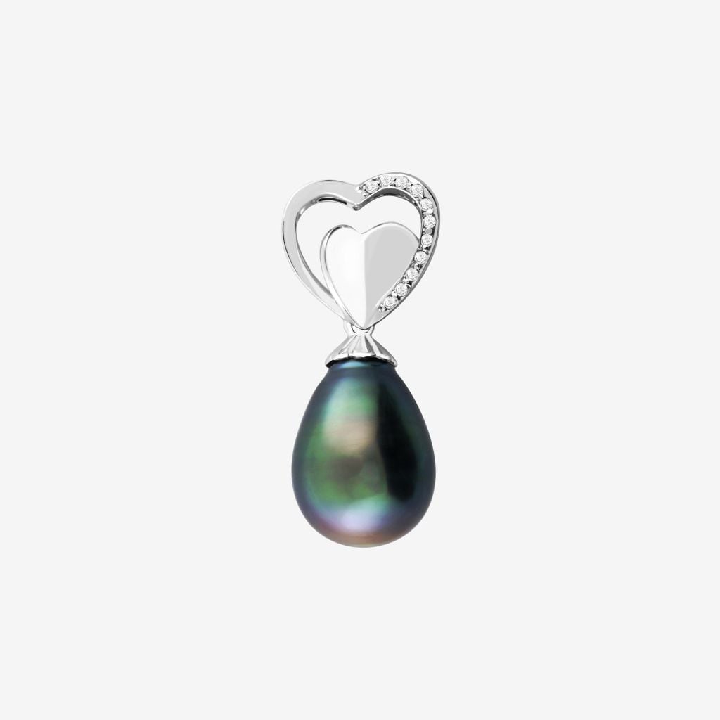  ACCENTED PEARL DROP PENDANT 
